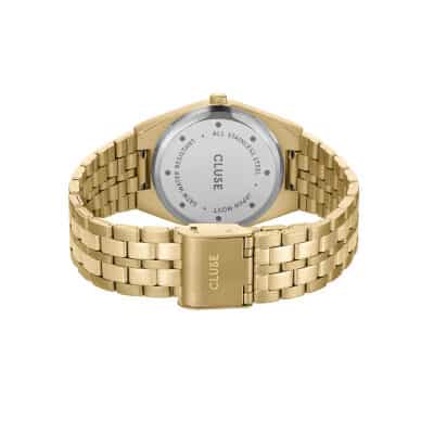 Montre cluse retro 70's acier doré fond vert bracelet acier doré