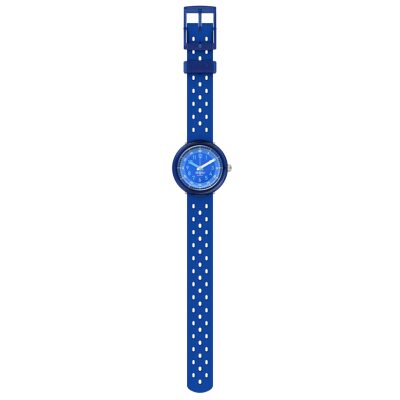 montre flik flak fizz in blue enfant silicone bleu bracelet troué