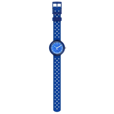 montre flik flak fizz in blue enfant silicone bleu bracelet troué