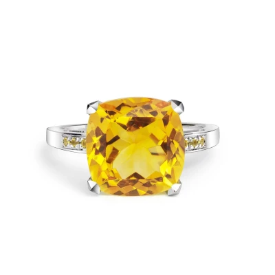 bague mauboussin femme la madone citrine et saphirs jaune solitaire 7 carats platine