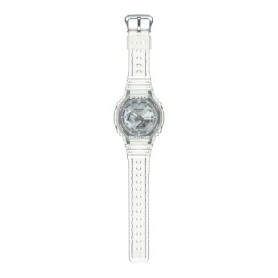 montre casio g shock GA 2100 serie transparent et argent multifonctions quartz digital