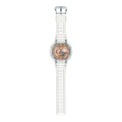 montre casio g shock GA 2100 serie transparent et doré rose multifonctions quartz digital