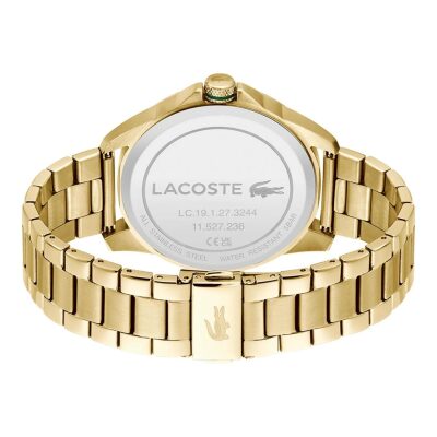 montre-lacoste--homme-le croc acier doré cadran vert croc doré