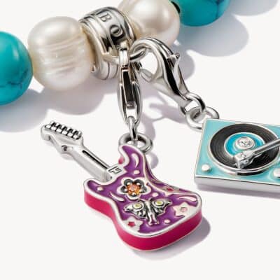 pendentif thomas sabo charm guitare électrique rose