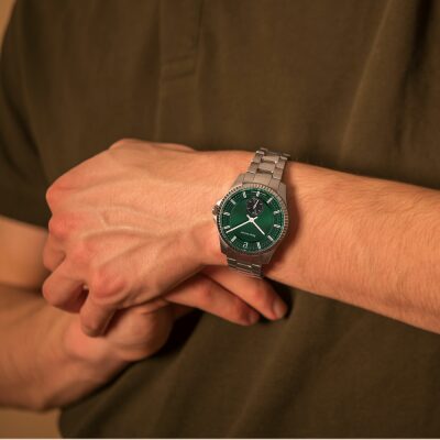 MONTRE PIERRE LANNIER HOMME METROPOLITAIN acier et vert