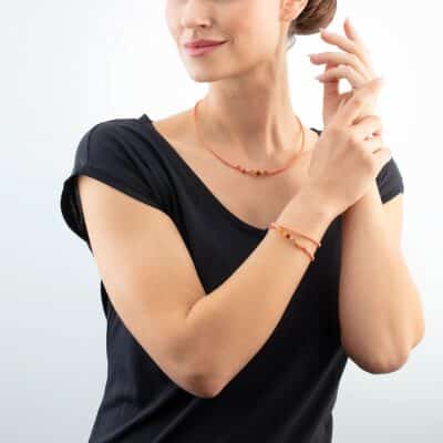 Collier coeur de lion joyful colours update or orange cristaux Swarovski