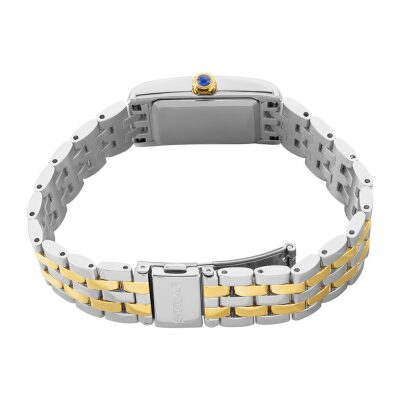 montre seiko femme classique acier bicolore boitier rectangulaire