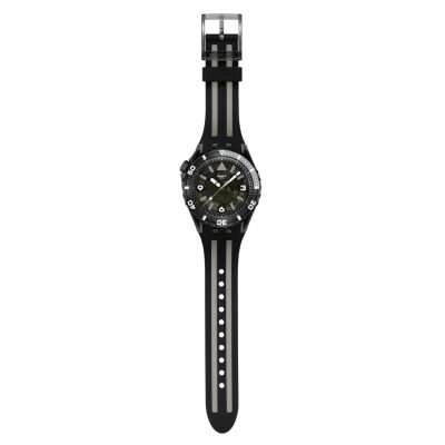 montre swatch scubaqua blck sea nettle noir bracelet silicone noir plongée