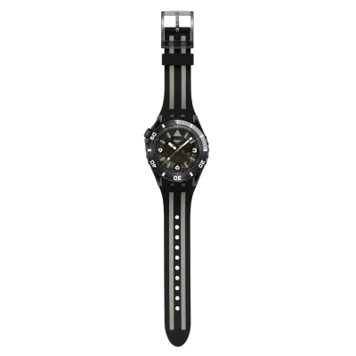 montre swatch scubaqua blck sea nettle noir bracelet silicone noir plongée