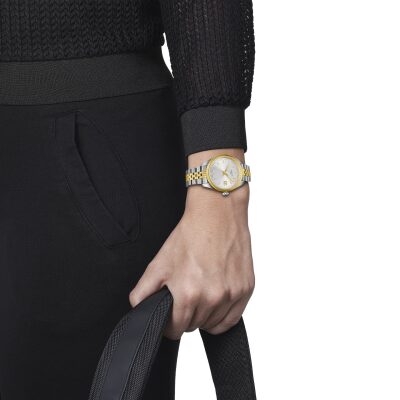 montre tissot femme ballade 34 mm acier bicolore quartz