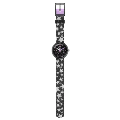 montre flik flak starry night enfant bracelet noir étoile