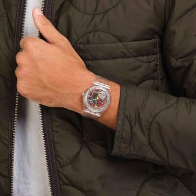 montre swatch clearly new gent transparente