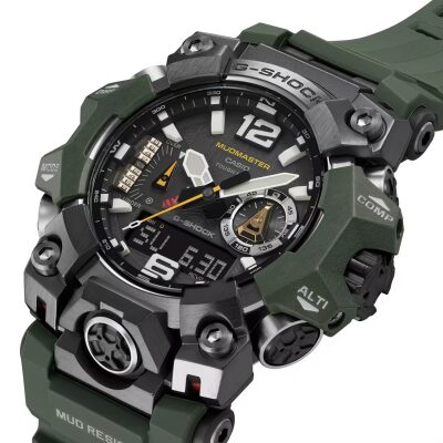 montre casio G shock pro master of mudmaster kaki quartz solaire bluetooth résistante à la boue