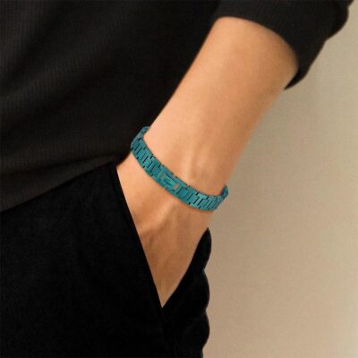 bracelet lacoste homme métropole acier vert