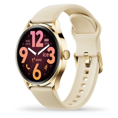 montre ice smart 3.0 ronde 1.20 gold beige connectée IP 68 Bluetooth sport activités
