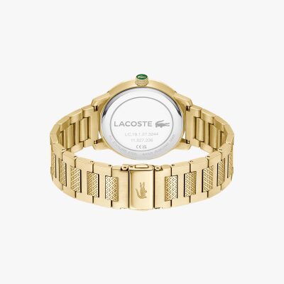 montre lacoste 12.12 métropole acier doré mixte bracelet 39 mm quartz