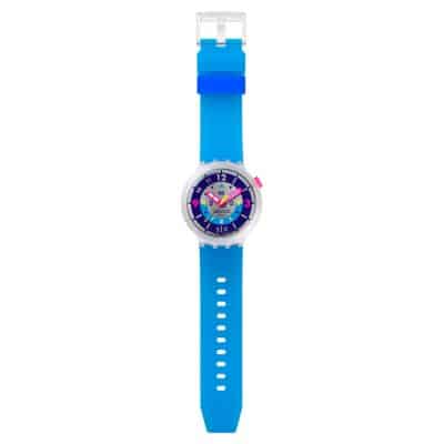 montre swatch neon hielo big bold bracelet silicone bleu Hielo année 80