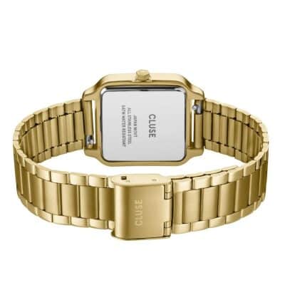 Montre cluse gracieuse acier doré et champagne 28 mm quartz cadran rayon soleil texturé