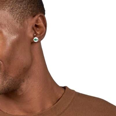 boucles-doreilles-lacoste--homme arthor acier crocodiles verts puces
