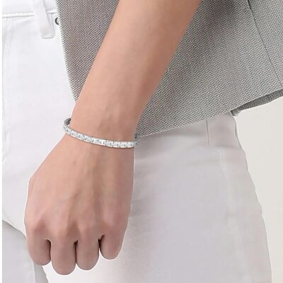 bracelet lacoste femme métropole acier 19 cm ajustable