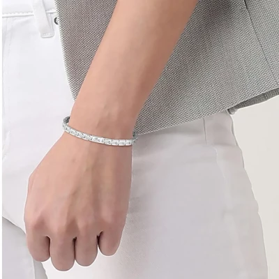 bracelet lacoste femme métropole acier 19 cm ajustable