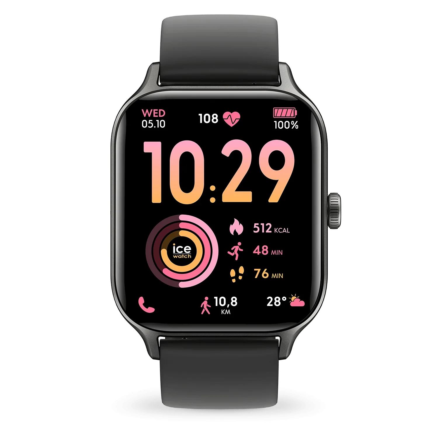 montre ice watch -ice-fit-rt-3-0-black-1-75-gps-36mm montre connectée sport strava étanche 5 ATM