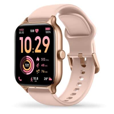 montre ice watch -ice-fit-rt-3-0-rose-gold-nude-1-75-gps-36mm GPS compatible strava étanche 5 atm