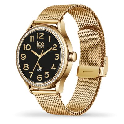 montre ice watch -ice-smart-st-2-0-gold-milanese-1-2-39mm élégance et techonologie montre connectée avec strass
