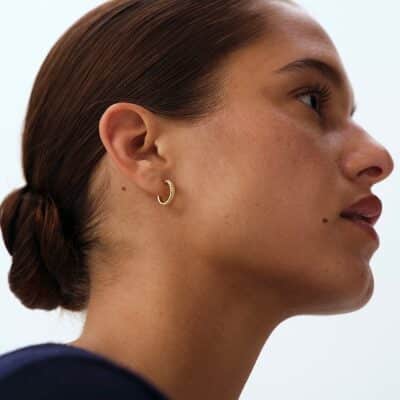 boucles d'oreilles agatha tuileries doré femme créoles torsadées