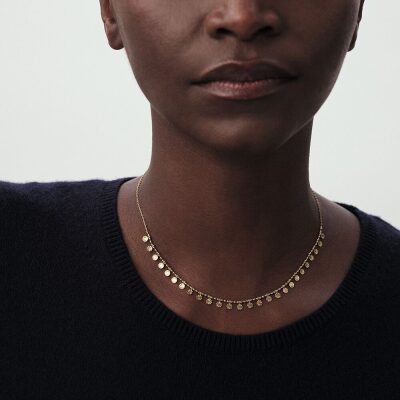collier agatha ras du cou ariel doré pampilles