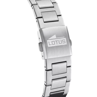 montre lotus homme excellent acier et cadran noir chronographe multifonctions