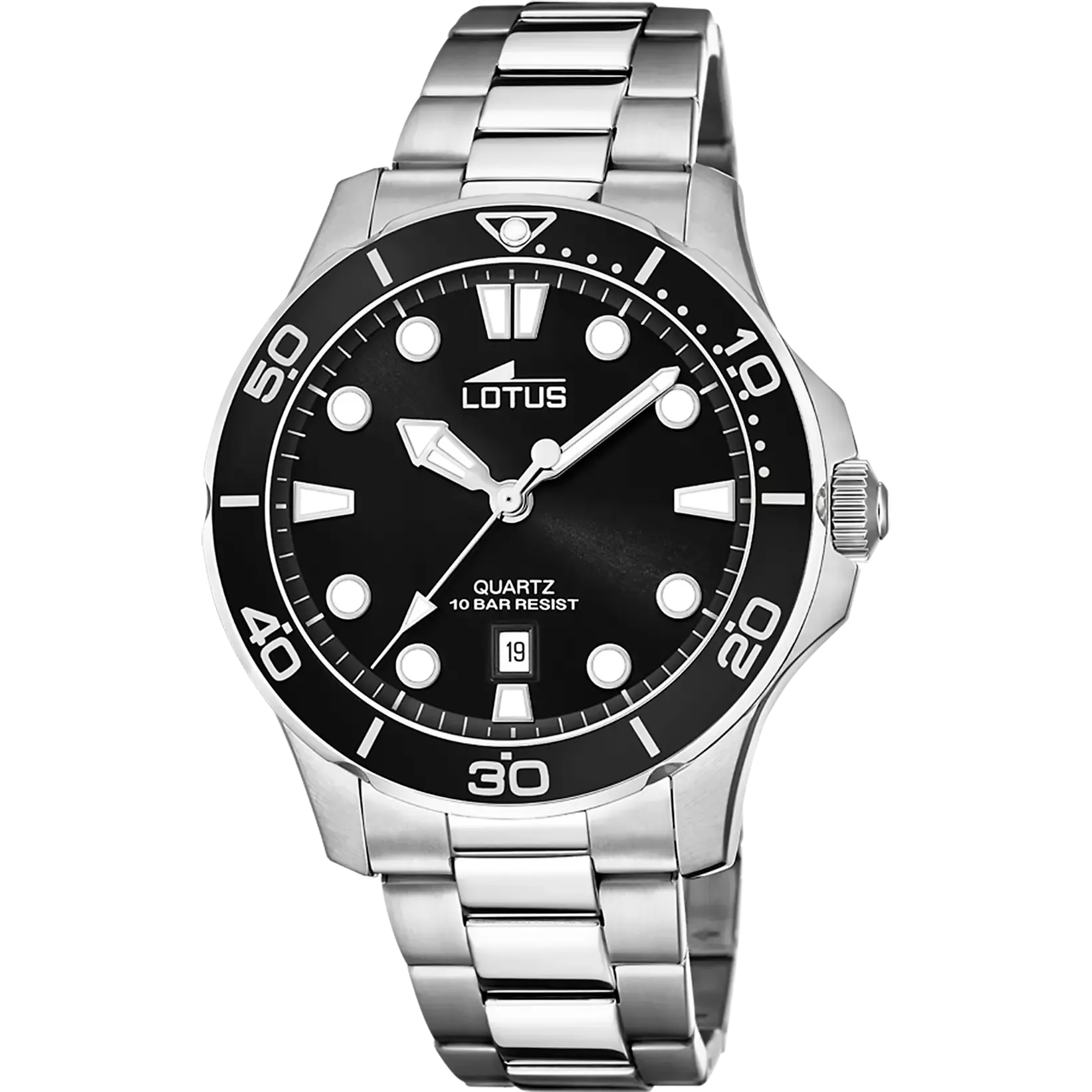 montre lotus homme excellence acier et cadran noir 18759_3 montre lotus homme excellence acier et cadran noir quartz 44.5 mm