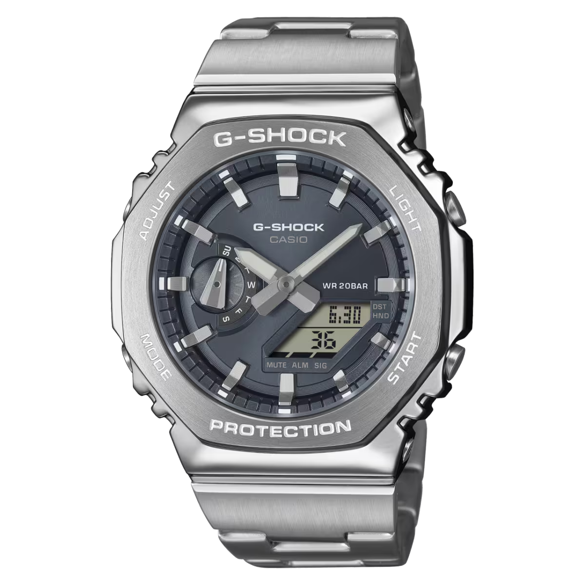 montre casio g shock GM 2100 serie acier et gris foncé GM-2110D-8AER montre casio g shock GM 2100 serie acier et gris foncé bracelet acier
