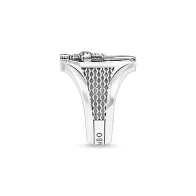 Bague chevalière Thomas Sabo épée argent et onyx