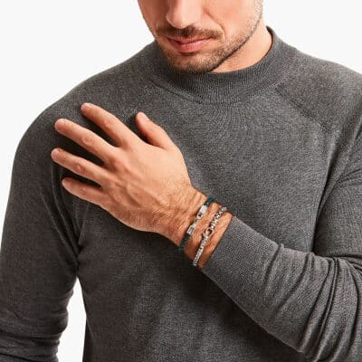 bracelet thomas sabo vénitienne argent noirci homme 18 cm mousqueton
