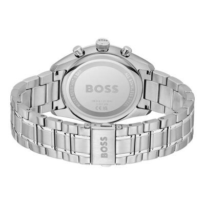 montre-boss--homme grand prix 44 acier et cadran noir 45 mm quartz