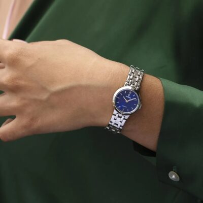 montre festina mademoiselle acier et cadran bleu 23 mm quartz