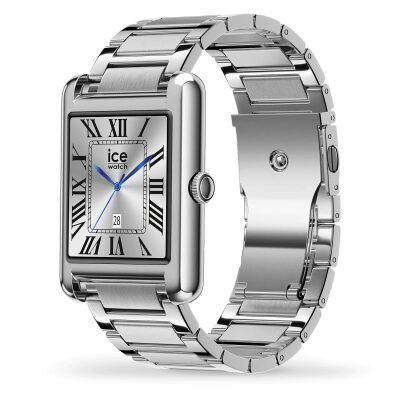 montre ice watch -ice-smart-tk-2-0-silver-metal-1-41-32mm montre connectee bluetooth acier boitier rectangulaire