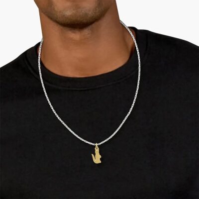 collier pendentif acier bicolore arthor homme
