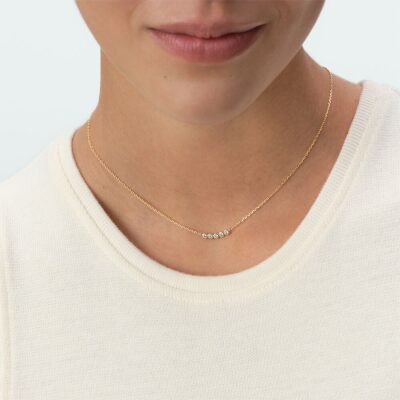 collier agatha mi-long ODÉON Cristal / Doré oxydes de zirconium sertis clos