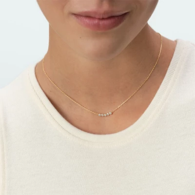 collier agatha mi-long ODÉON Cristal / Doré oxydes de zirconium sertis clos