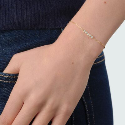 Bracelet agatha souple ODÉON Cristal / Doré