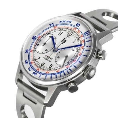montre homme lip-rallye-40 mm-mouvement meca-quartz acier bracelet perforé