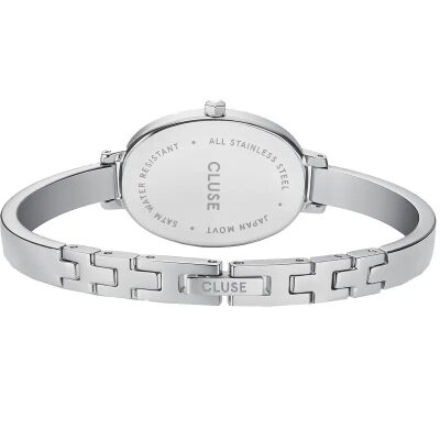 montre-l-ovale-cluse acier femme 30 mm quartz cadran blanc
