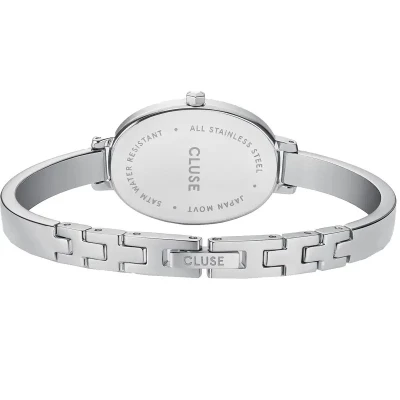 montre-l-ovale-cluse acier femme 30 mm quartz cadran blanc