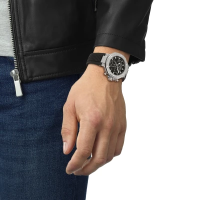montre tissot homme t race 38 mm quartz chronographe acier et noir