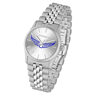 Montre Zadig et Voltaire femme en acier avec cadran argenté et ailes bleues boitier diamètre 30 mm. Quartz. Livraison gratuite. Expédition 24H. Paypal 4X.