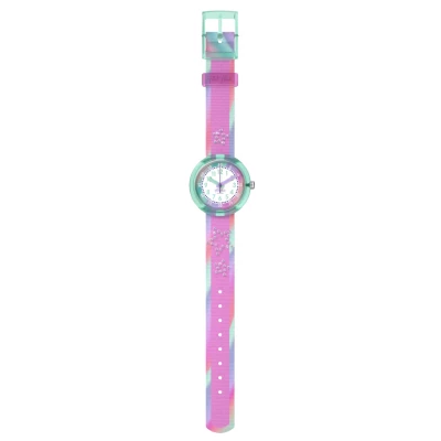 montre flik flak flip it pink bracelet PET rose étoiles en cristaux