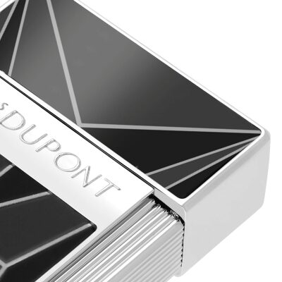 briquet St dupont biggy noir fire X laque noir et chrome