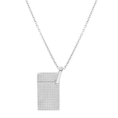 collier briquet ST dupont pointe de diamant argenté chrome